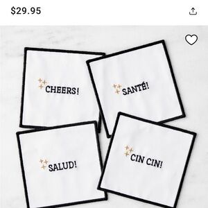 NWT Williams Sonoma Embroidered Coasters